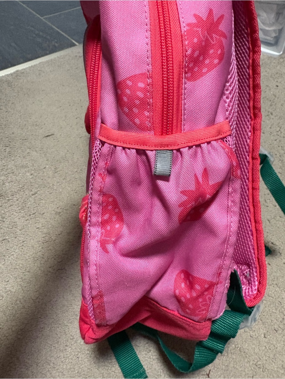Kids Strawberry Print Pink Backpack - Picture 4 of 7